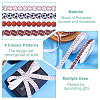 HOBBIESAY 4 Rolls 4 Styles Sport Ball Theme Polyester Printed Grosgrain Ribbon OCOR-HY0001-19-5