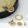 Ethnic Style Half Round Brass Enamel Hoop Earrings FS-WGDD89B-01-5