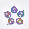 Ion Plating(IP) 201 Stainless Steel Pendants STAS-S105-JN157-3