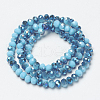 Electroplate Opaque Solid Color Glass Beads Strands EGLA-A034-P4mm-I13-2