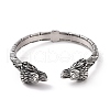 304 Stainless Steel Bird Open Cuff Bangle for Men Women BJEW-M230-03AS-1