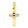 Ion Plating(IP) 304 Stainless Steel Cubic Zirconia Pendants STAS-C102-06A-G-1