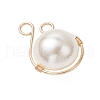 Shell Pearl Copper Wire Wrapped Round Pendants PALLOY-JF03607-01-4