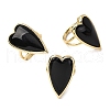 Heart Natural Obsidian Finger Rings RJEW-M076-03G-10-2