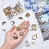 SUNNYCLUE 60Pcs 15 Style Tibetan Style Alloy Chandelier Components Links TIBE-SC0001-73-3