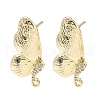Brass Micro Pave Clear Cubic Zirconia Stud Earring Findings KK-Z106-02G-06-1