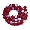 Frosted Transparent Glass Beads Strands GLAA-T032-T10mm-MBB20-2