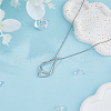 FIBLOOM 1Pc Stainless Steel Teardrop Pendant Necklaces NJEW-FI0001-61P-4
