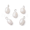 10Pcs 2 Colors Natural Cultured Freshwater Pearl Rice Charms PALLOY-JF03921-2