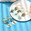 5Pcs AB Color Plated Capiz Shell Pendant Keychains KEYC-JKC01194-5