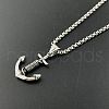 Retro Rock Punk Men's Anchor Stainless Steel Pendant Necklaces DV9777-4