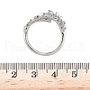 Brass Micro Pave Cubic Zirconia Cuff Rings for Women RJEW-D322-05P-5