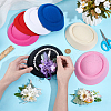 BENECREAT 7Pcs 7 Colors EVA Cloth Round Fascinator Hat Base for Stewardess Millinery AJEW-BC0007-94-3