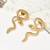 304 Stainless Steel Snake Stud Earrings for Women EJEW-M079-02G-4