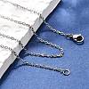 Tarnish Resistant Women Stainless Steel Cross Round Link Necklace Making X-NJEW-507L-7-4