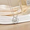 2Pcs Brass Pave Clear Zirconia Magnetic Couple Sun Moon Cloud Pendant Necklaces WG8E766-12-1