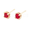 Cubic Zirconia Flat Round Stud Earrings EJEW-F282-19-G-2