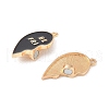 Alloy Red and Black Enamel Split Pendants PALLOY-V006-04G-2