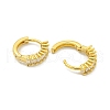 Brass Micro Pave Cubic Zirconia Hoop Earring EJEW-C088-05G-2