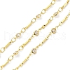 Real 18K Gold Plated Brass Flat Round & Bar Link Chains CHC-C001-08G-1