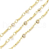 Real 18K Gold Plated Brass Flat Round & Bar Link Chains CHC-C001-08G-1