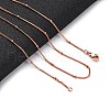 2mm Rack Plating Brass Satellite Chain Necklaces for Women Men MAK-L044-33RG-1