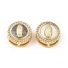 Brass Micro Pave Clear Cubic Zirconia Slide Charms KK-K342-09G-04-1