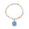 8Pcs 8 Colors Acrylic Beads Stretch Bracelets for Women BJEW-JB11709-3