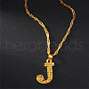 Brass Initial Pendant Necklaces FS-WG68BA5-10-1