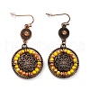 Bohemia Vintage Flat Round Dangle Earrings EJEW-I261-03R-1