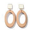 304 Stainless Steel Enamel Dangle Stud Earrings EJEW-Z089-33G-4