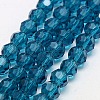 Faceted(32 Facets) Glass Round Beads Strands X-EGLA-J042-8mm-14-1