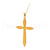 Stainless Steel Textured Cross Necklaces for Women ER4346-2-5