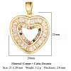 Brass Micro Pave Colorful Cubic Zirconia Pendants ZIRC-OY001-20G-2