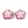 Flower Shape Polymer Clay Rhinestone Beads CLAY-U023-01J-1