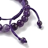 Natural Amethyst Round Beaded Stretch Bracelets & Braided Bead Bracelets BJEW-K251-04A-3