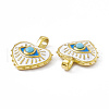 Real 18K Gold Plated Vacuum Plating 201 Stainless Steel Enamel Pendants STAS-J401-VC1019-2