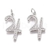 Brass Micro Pave Clear Cubic Zirconia Pendants ZIRC-O035-08P-1