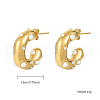 304 Stainless Steel C Shaped Stud Earrings HH9733-1-2