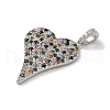 Brass Micro Pave Cubic Zirconia Pendants KK-H455-40P-2