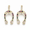 Brass Micro Pave Colorful Cubic Zirconia Pendants ZIRC-S067-216-NF-1