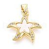 Brass Micro Pave Clear Cubic Zirconia Pendants KK-N268-30G-1