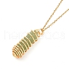 Double Pointed Mixed Stone Pendant Necklace for Girl Women NJEW-JN03684-4