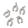 CZ Brass Micro Pave Cubic Zirconia Horse Shoe Charms ZIRC-L018-13P-1