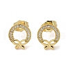 Brass Micro Pave Clear Cubic Zirconia Stud Earrings EJEW-D305-17G-3