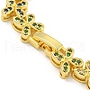 Rack Plating Brass Pave Cubic Zirconia Butterfly Link Bracelets for Women BJEW-B110-05G-4
