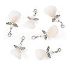 Angel Shell & Acrylic Pendant Decorations HJEW-TA00198-11