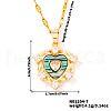 Brass Clear Cubic Zirconia Heart-shaped Pendant Necklaces PR0180-4-1