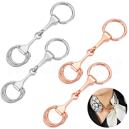 AHADERMAKER 4Pcs 2 Colors Zinc Alloy D-Ring Anchor Shackle Clasps FIND-GA0004-31-1