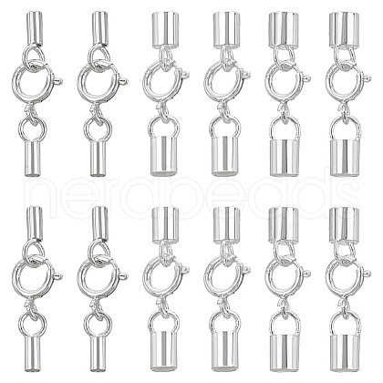 12Pcs 3 Styles 925 Sterling Silver Spring Ring Clasps FIND-AB00052-1